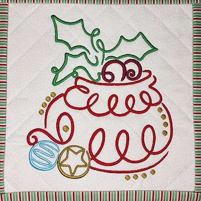 christmas ornament machine embroidery design